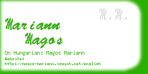 mariann magos business card